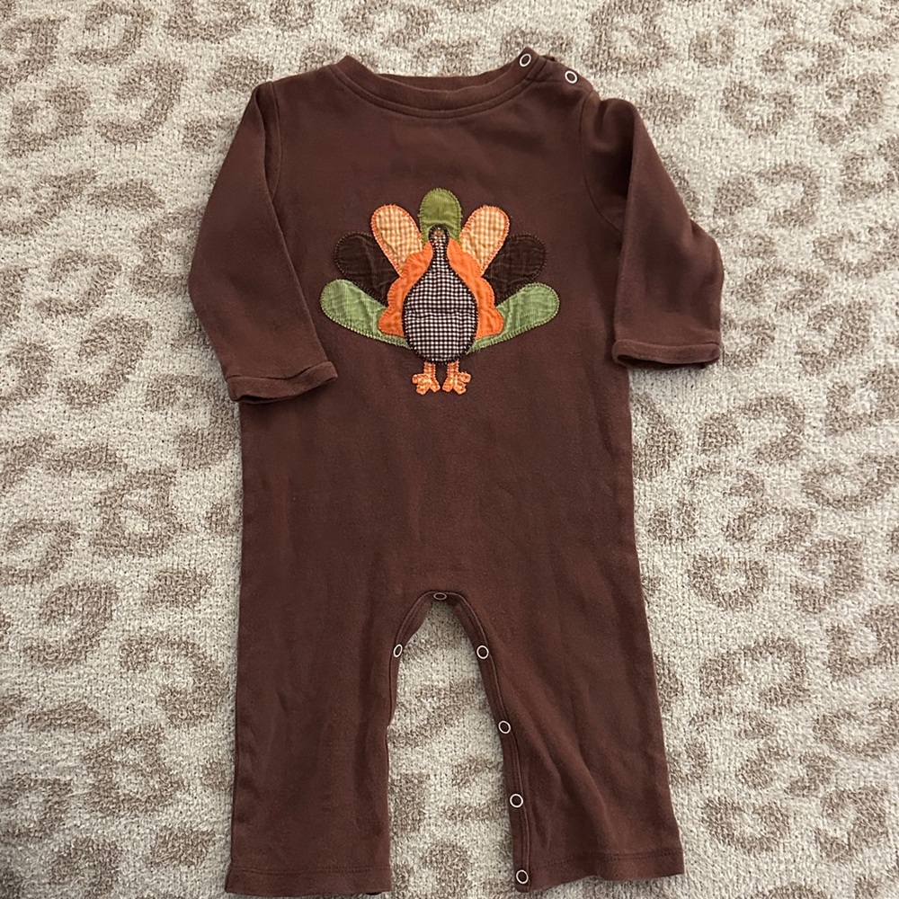 Brown Turkey Appliqué Footie